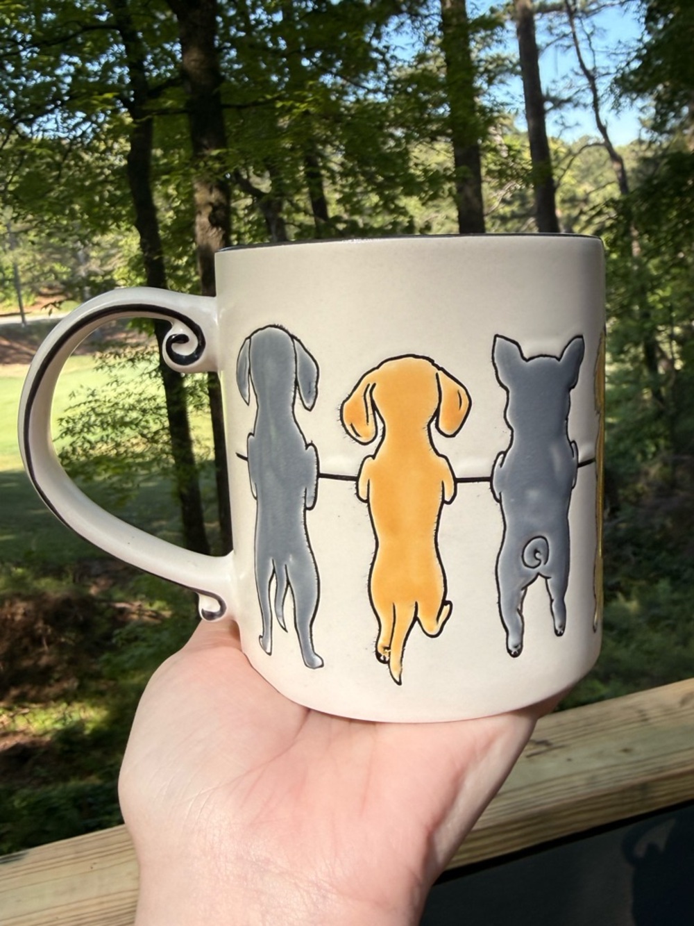 Spectrum Designz Doggy Daycare Ceramic Dog Print Mug with Pink Interior